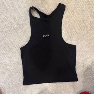 Off-White Black Ribbed Tank Top
